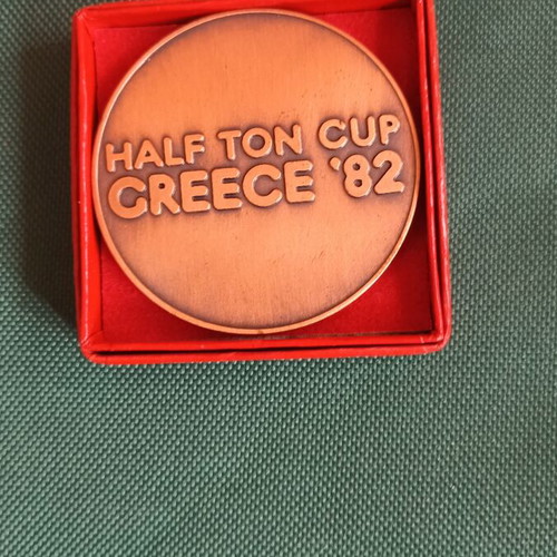 Collectible Sailing Medal Half Ton Cup Greece '82 large size, like new