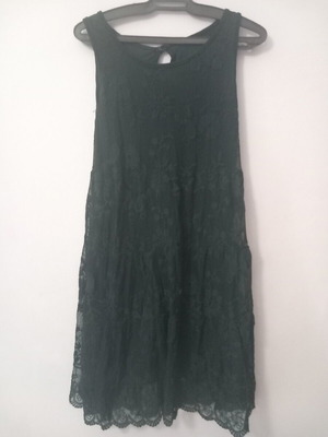 Black Dress with Floral Lace, Like New, Size M