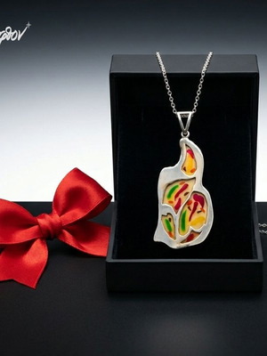Kaleido Artisan Silver 925 Pendant with Enamel by Apefthon