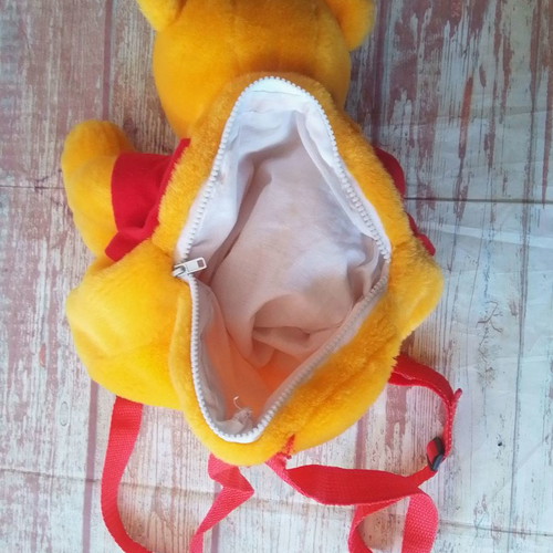 Winnie the Pooh plush velvet children's backpack used