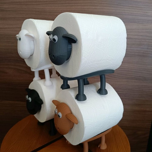 Toilet paper holder sheep light brown 3d printing new