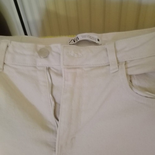 Zara jeans crop flared pants like new, beige, size XL
