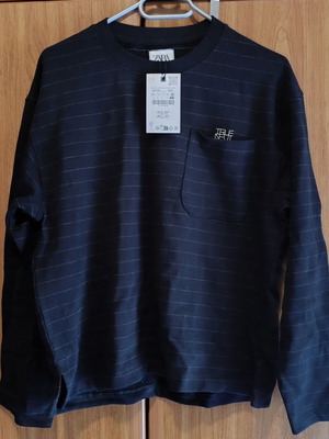 Zara shirt for 13-14 years new, black with white stripes