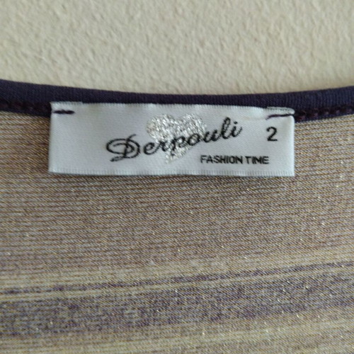 Derpouli women's blouse with removable flower pin, purple
