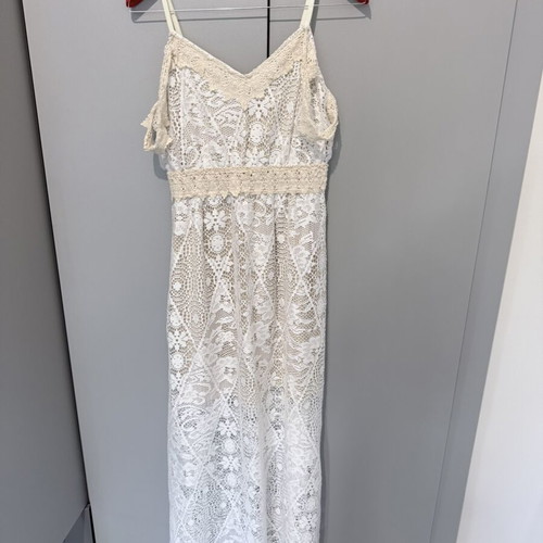 Γυναικείο φόρεμα Lipsy London boho σαν καινούργιο λευκό με μπεζ και κεντήματα