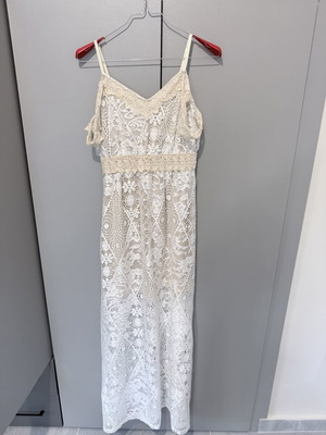 Γυναικείο φόρεμα Lipsy London boho σαν καινούργιο λευκό με μπεζ και κεντήματα