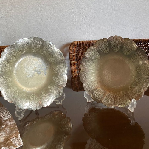 Vintage decorative bowls set of 2 used with engraved design