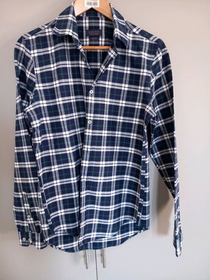 Zara men's shirt medium size checkered with green detail like new