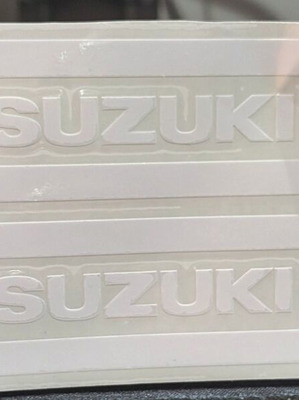 Suzuki white stickers set of 2 new