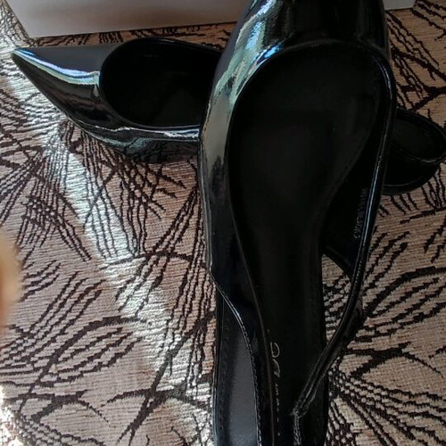 Luigi black patent leather slingback pumps new size 38