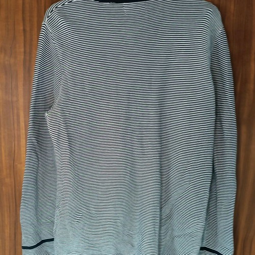 Christian Berg striped zip-up cardigan size 44 like new, white blue