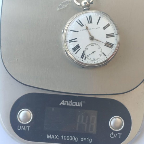 Silver pocket watch used, large, 148 grams