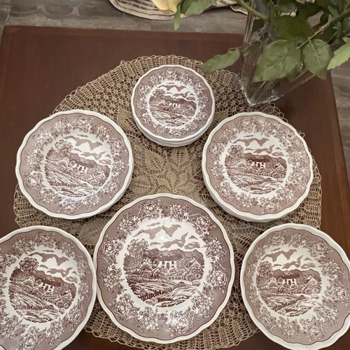 Swiss Landscape 282 dish set used, 6+6+8+2+1 pieces