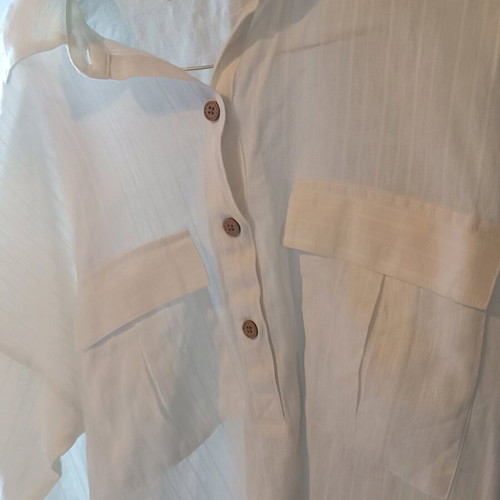 Zara white oversized shirt blouse S like new, linen blend