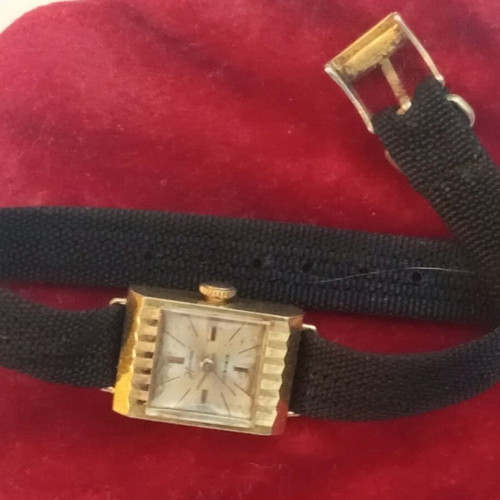 Herma Swiss plaque 10 M vintage women's watch with winding, gold plated case