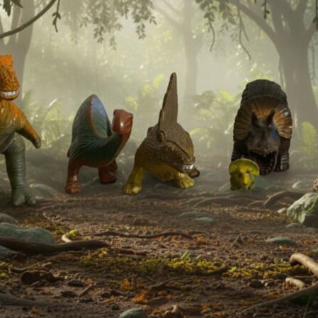 Vintage dinosaur figures used