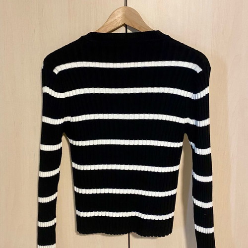 Rib set new black and white dress with jacket