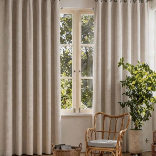 Curtains set, ivory beige, 4 pieces