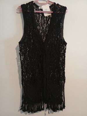 Knitted summer cardigan size medium new, black