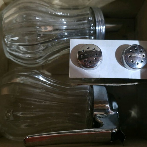 Glass serving set new, 4 pieces