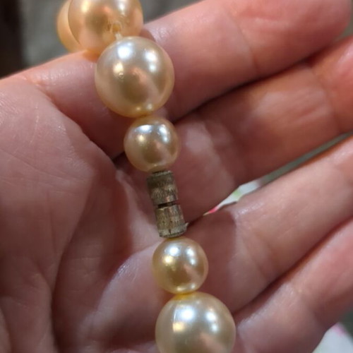 Pearl necklace 1 cm diameter, 52 cm length, like new, white