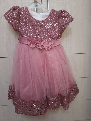 Fairy dress new for 4-5 years old, pink with sequins