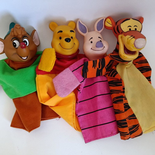 Disney puppet theater dolls set of 4 used
