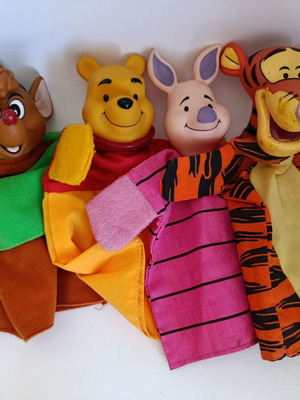 Disney puppet theater dolls set of 4 used