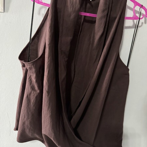 H&M sleeveless blouse, brown, XL