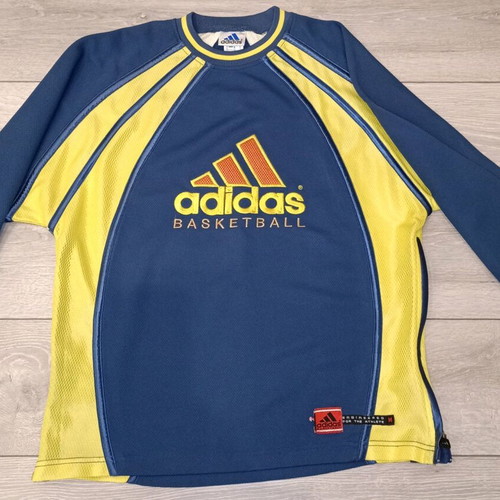 Adidas Basketball shirt like new, size Large, blue and yellow vintage