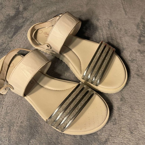 Lapin House leather kids sandals used, size 35, white