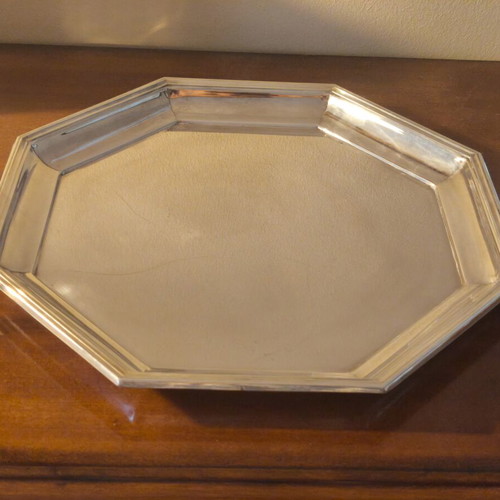 Silver plated serving tray Wallace used, octagonal 33.5cm