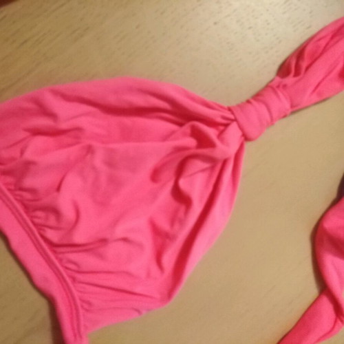 Swimsuit tops used, pack of 2, fuchsia and purple adjustable triangle