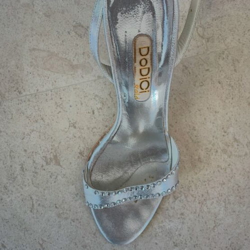 Dodici silver sandal used, size 36, comfortable heel