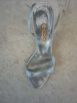 Dodici silver sandal used, size 36, comfortable heel