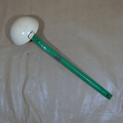 Enamel ladle vintage used with rust marks