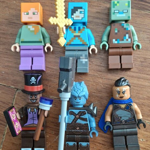 Lego Marvel Disney Minecraft figures new, set of 6