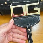 Dolce & Gabbana leather shoulder bag like new, black with gold details