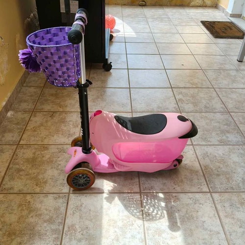 Micro Kids Scooter with Seat, Storage, Basket and Accessories like new