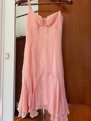 Gloria Caram dress like new, pink-gold iridescent, size S