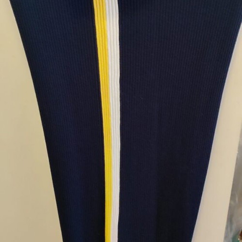 Zara knitted blue dress with side stripe midi like new