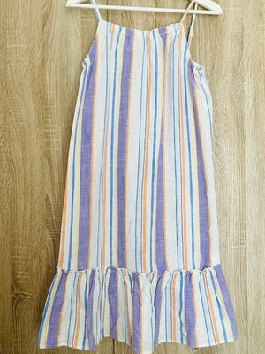 Linen midi dress like new, multicolor, one size