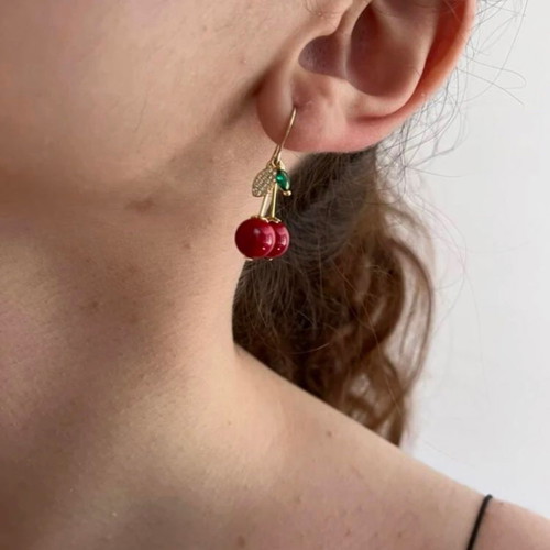 Cherry earrings new, cherry-shaped