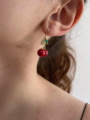 Cherry earrings new, cherry-shaped