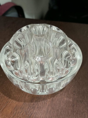 Floral vase used, glass with 19 holes, vintage