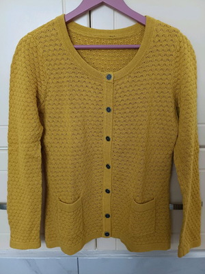 Women's knitted cardigan like new, yellow, size M
