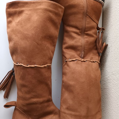 Suede women's boots camel color size 38