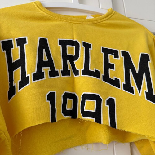 Long-sleeve crop top Harlem 1991 yellow like new from H&M