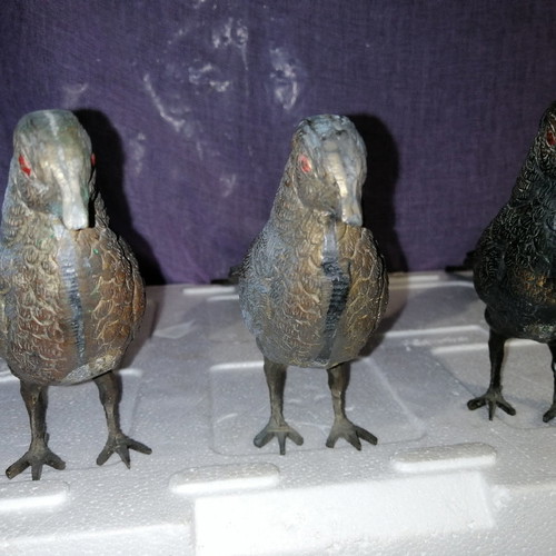 Gianniotika peacocks used vintage brass set of 3 pieces
