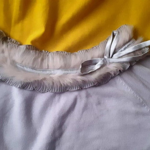 Jersey long-sleeve blouse used, lilac, size L